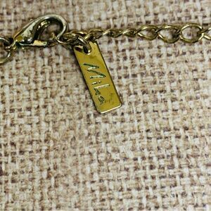 Mika‎ Gold Acrylic Blue Crystal Double Strand Necklace